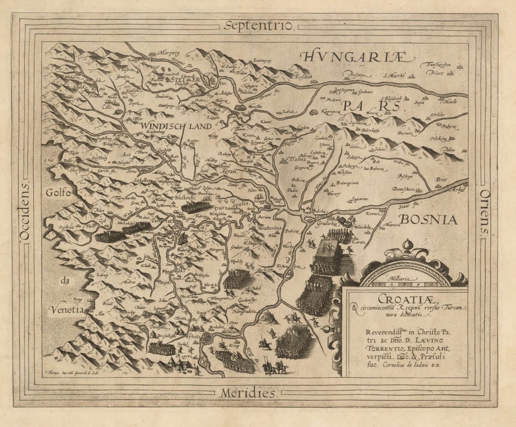 Karta Hrvatske (bitka s Turcima tijekom "Dugog rata"), 1593. godina