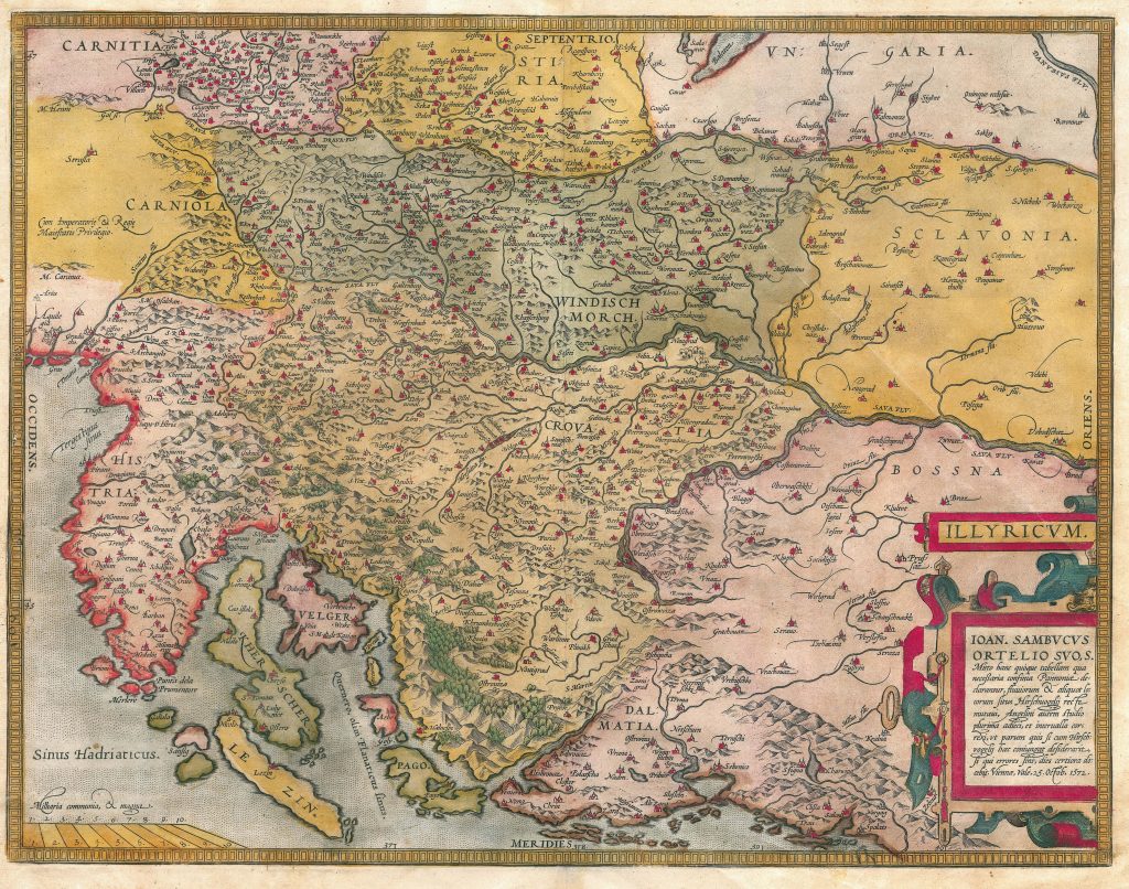 Karta Hrvatske, Slavonije i Dalmacije, 1572. godina
