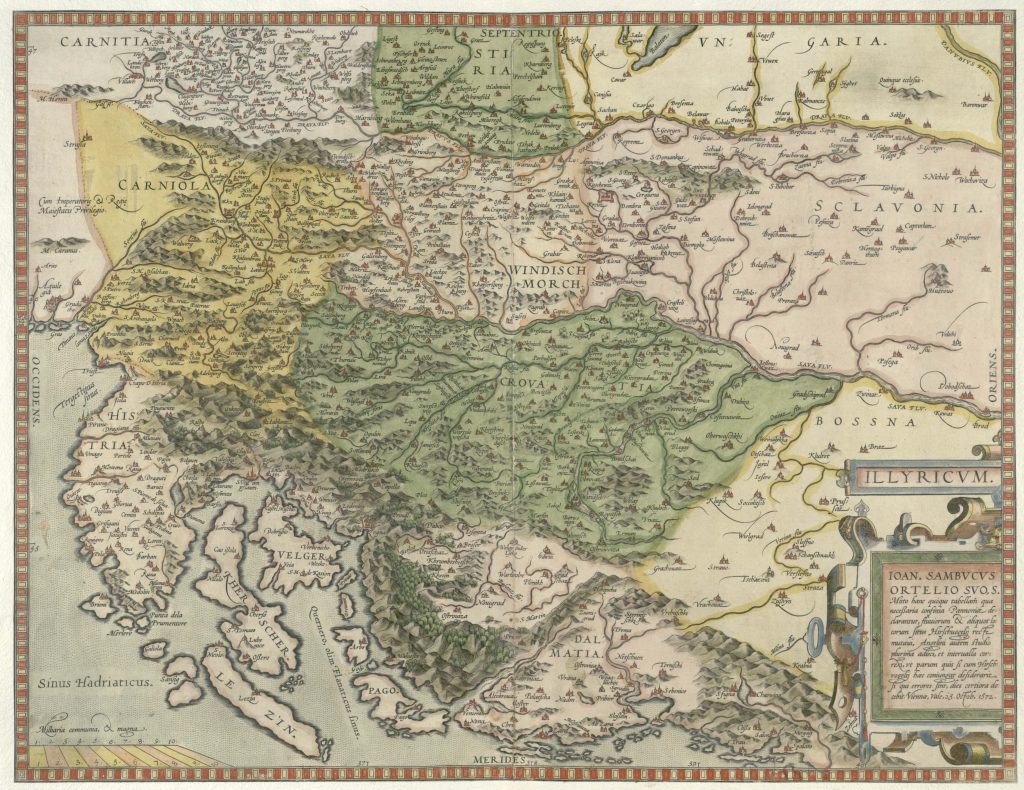 Karta Hrvatske, Slavonije i Dalmacije, 1572. godina