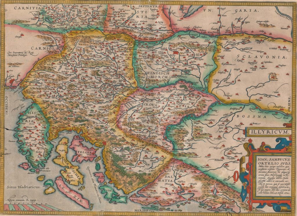 Karta Hrvatske, Slavonije i Dalmacije, 1572. godina